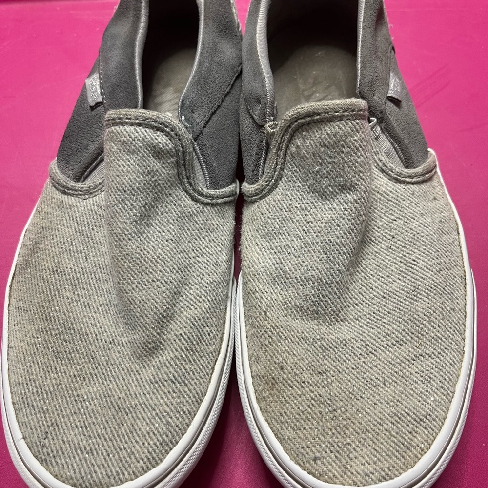 Vans Gray Slip-On Canvas Sneakers